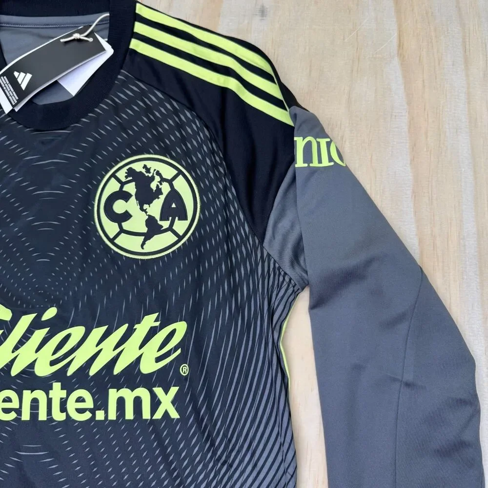 NEW Club America adidas 25/26 Long Sleeve Goalkeeper Jersey Black MD JN8623